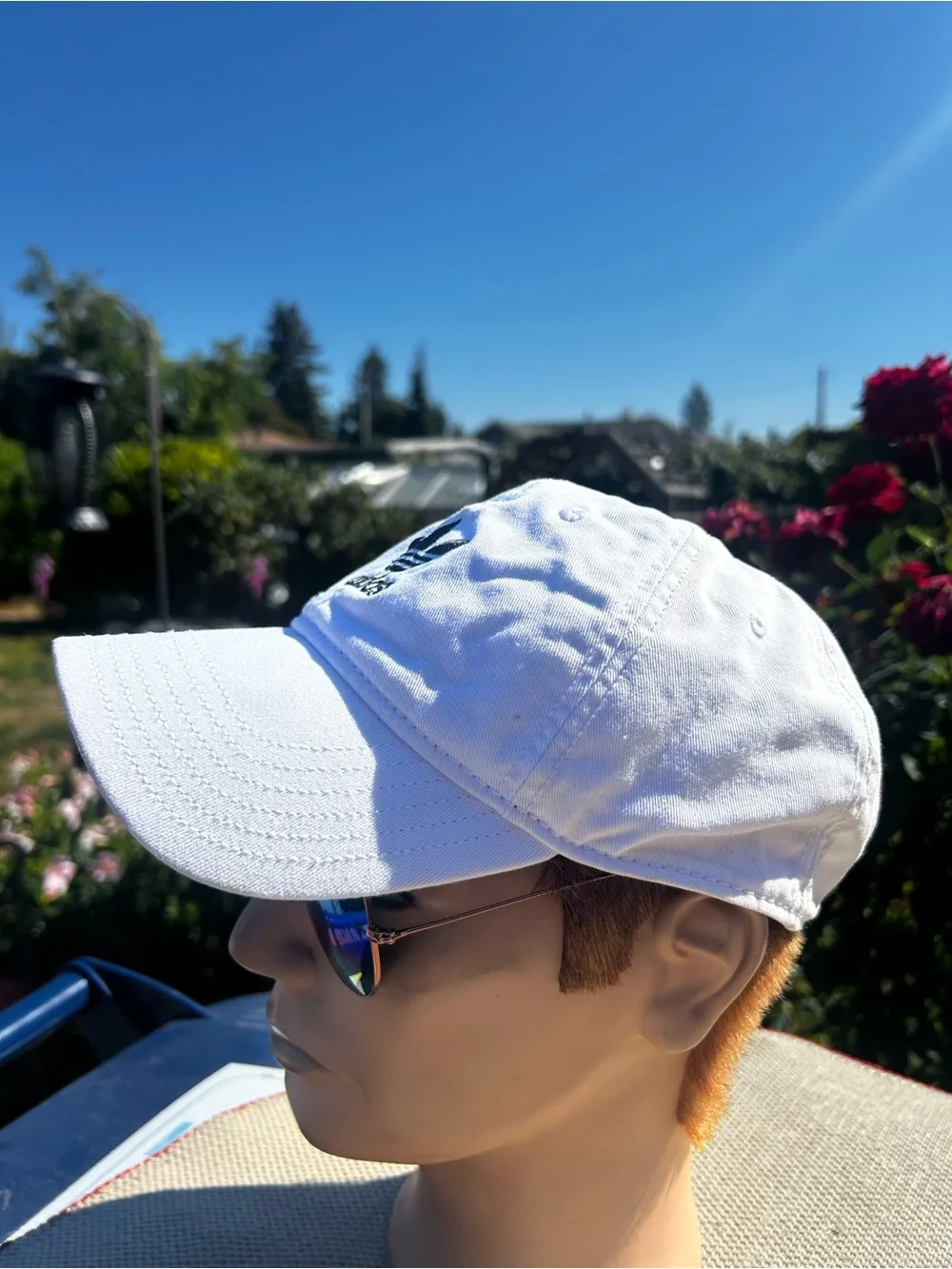 adidas Men’s White Trefoil Cap with Black Logo Size Adjustable One